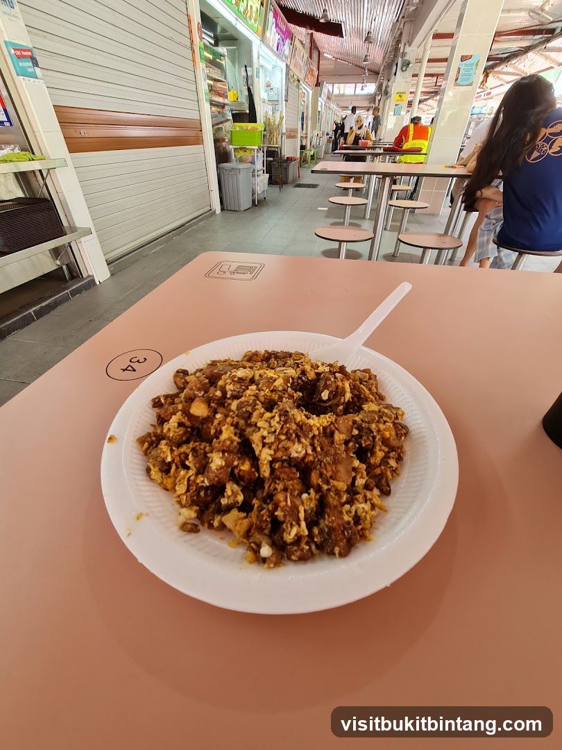 Food on a table at a hawker center