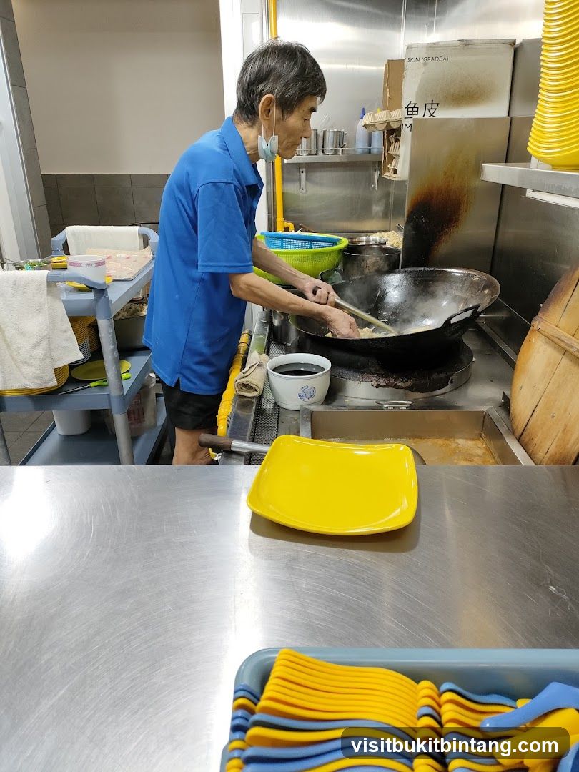 Cook preparing food