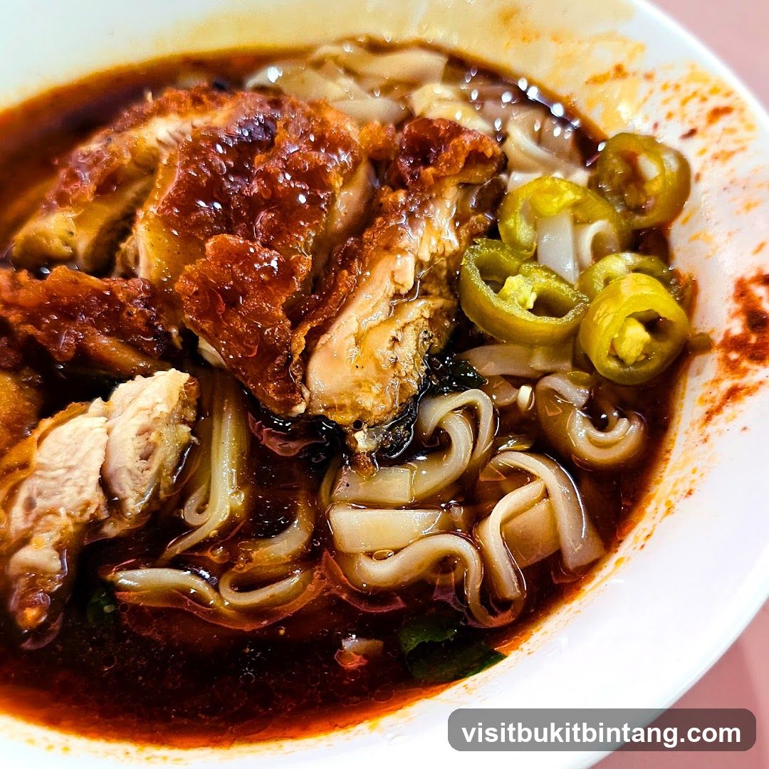 Noodle Soup with Fried Chicken and Jalapenos