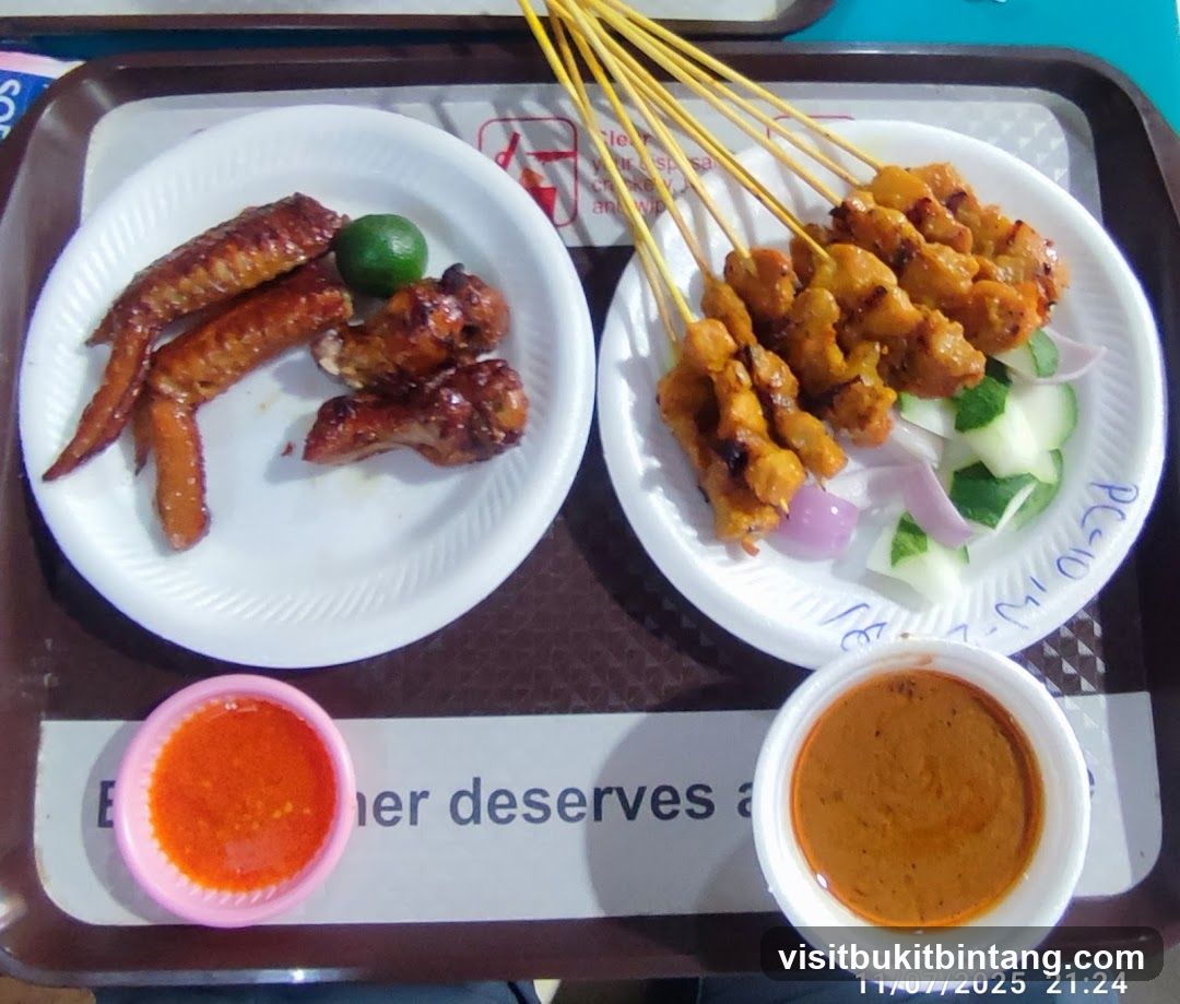 Chicken Wings and Satay Skewers