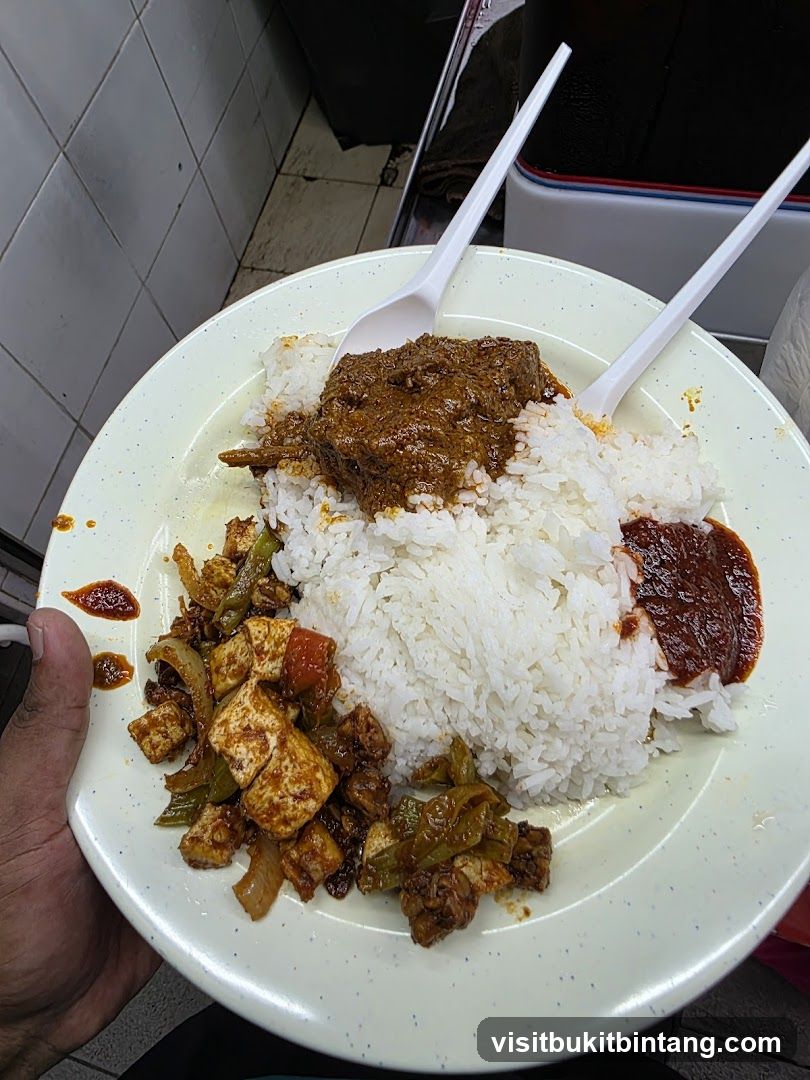 Plate of Rice with Meat and Vegetables