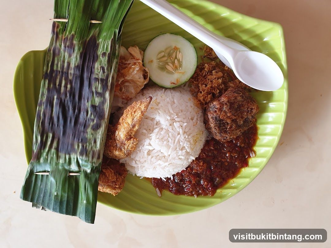 Nasi Lemak with Fried Chicken