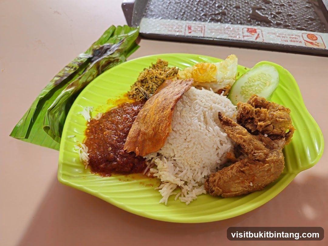 Nasi Lemak with Fried Chicken