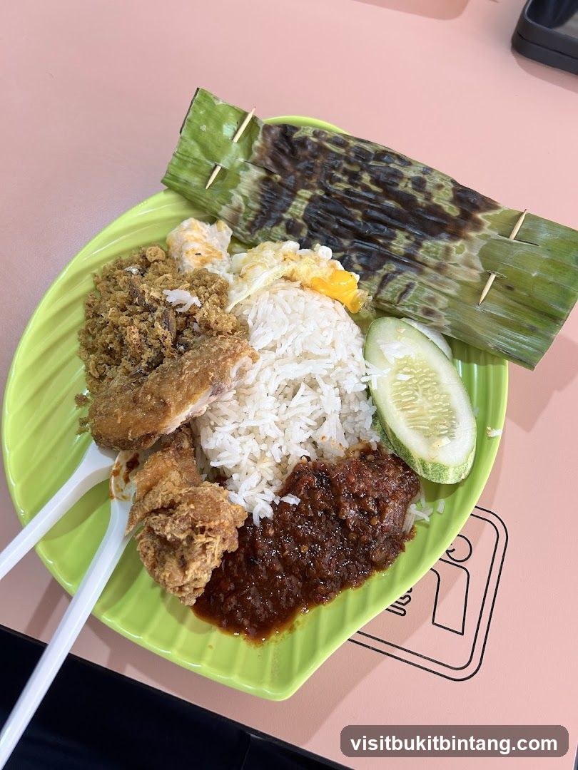 Nasi Lemak with Fried Chicken
