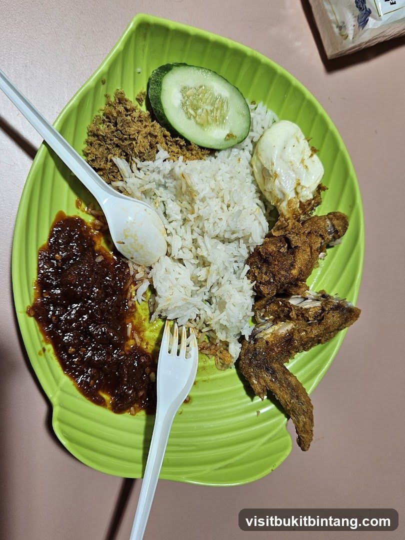 Nasi Lemak with Fried Chicken
