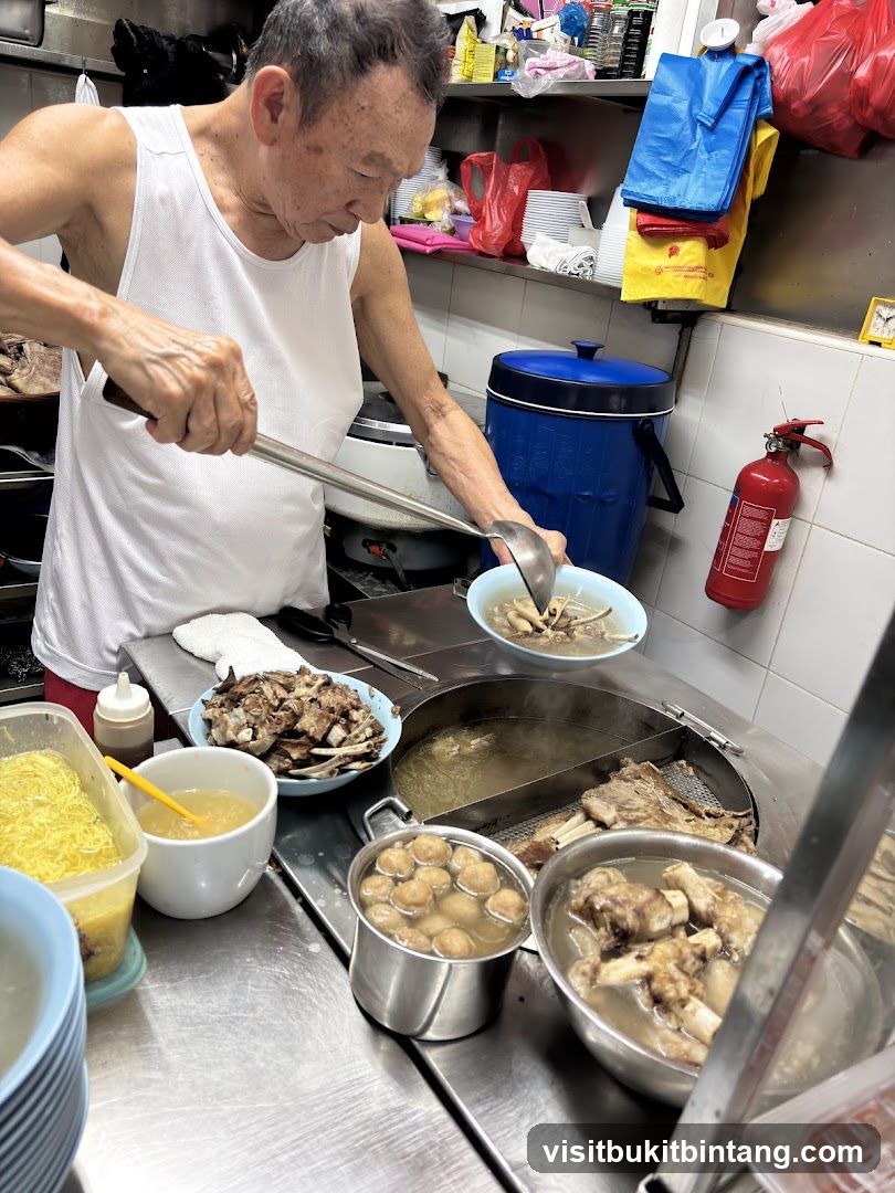 Man serving soup