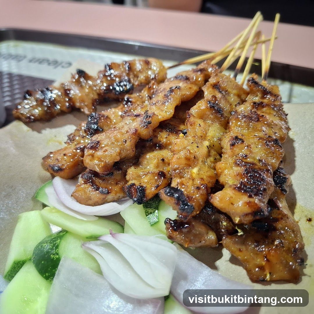 Grilled Satay Skewers with Cucumber and Onion
