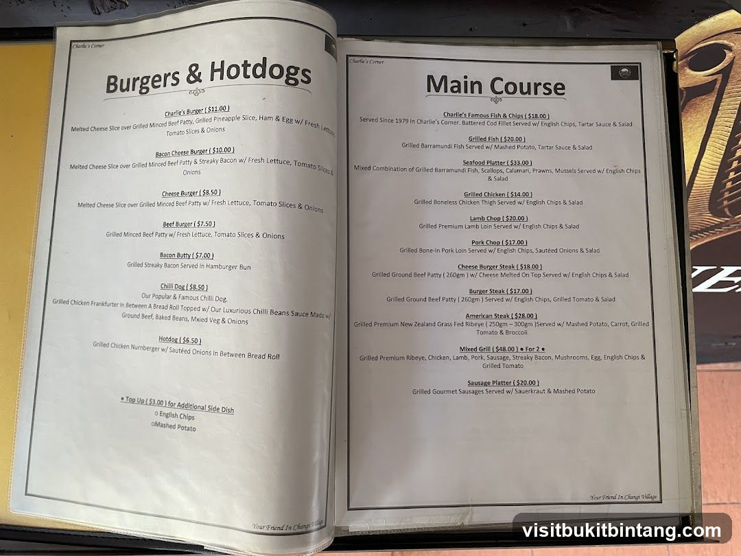 Charlie's Corner Burgers & Hotdogs Main Course