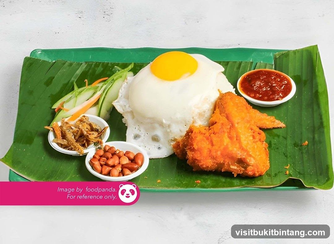 Nasi Lemak with Fried Chicken Wing