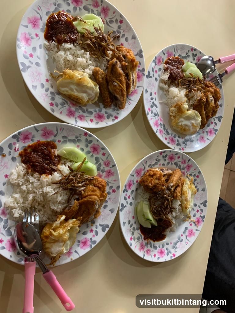Four Plates of Nasi Lemak
