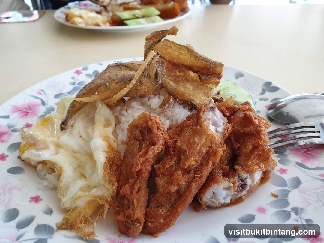 Fried Chicken and Fish Rice