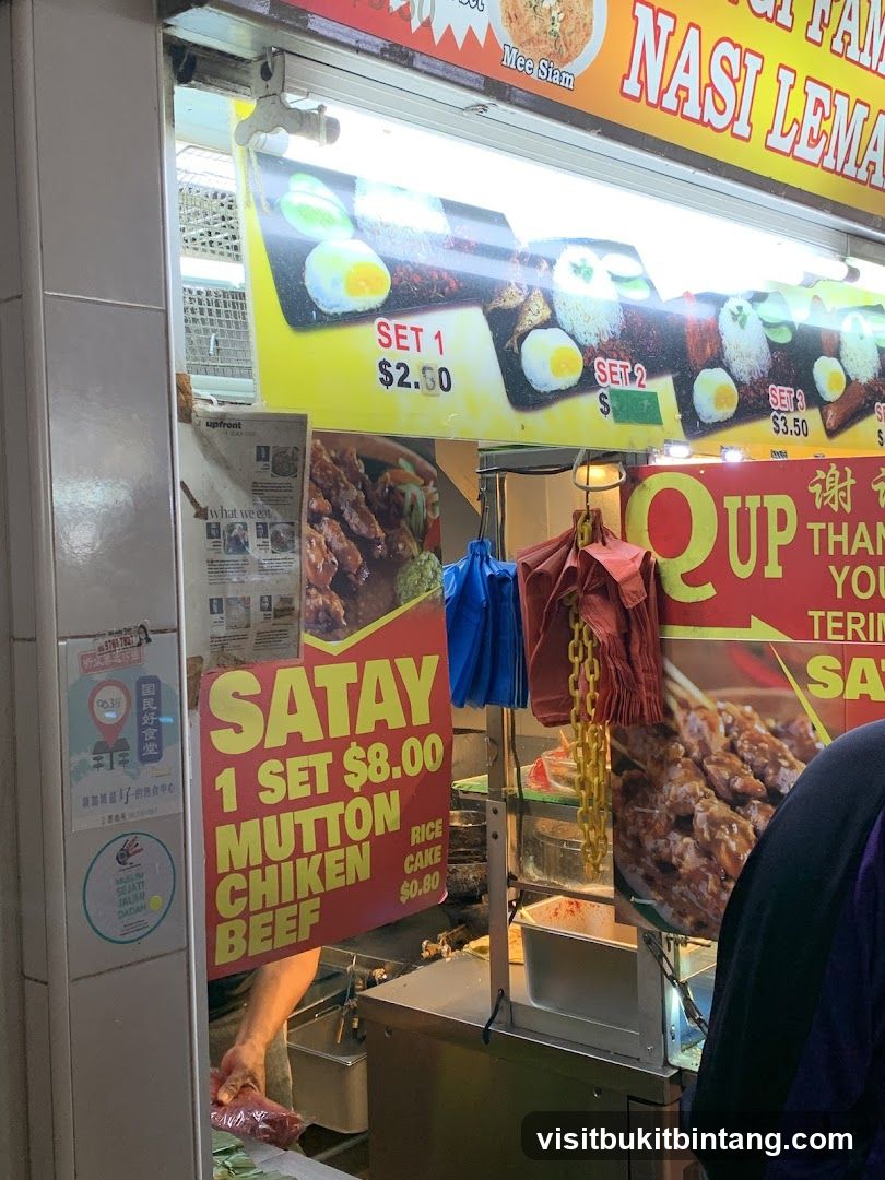Food stall with menu