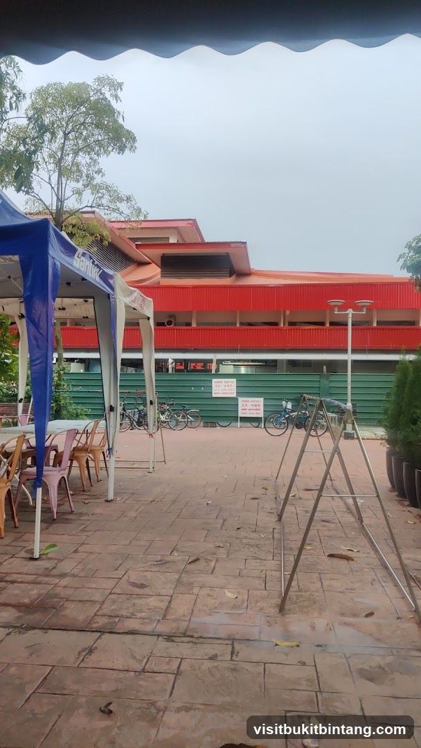 Outdoor Seating Area with Building in Background