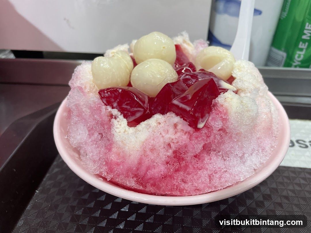 Shaved Ice Dessert with Lychee and Jelly