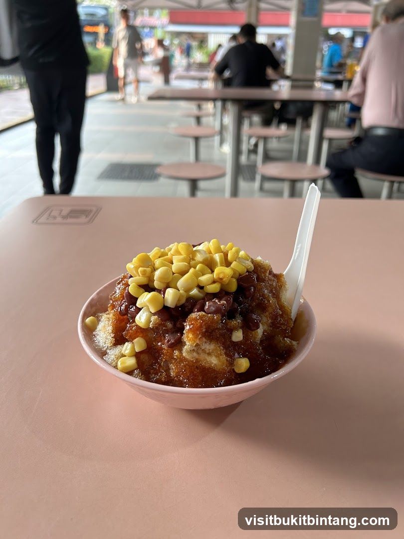 Shaved Ice Dessert with Corn and Red Beans
