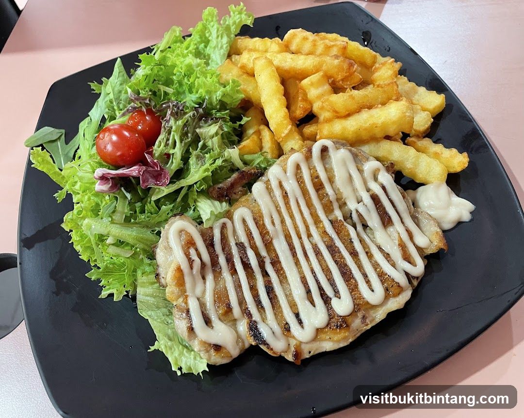 Grilled Chicken with Fries and Salad