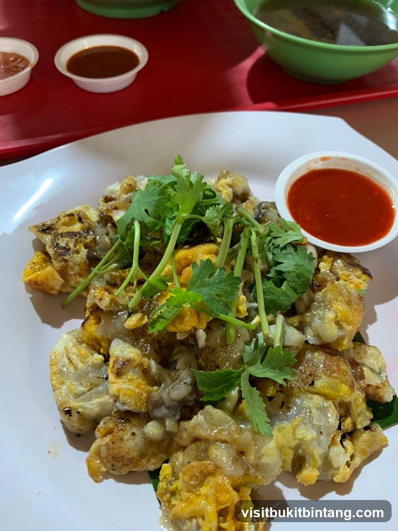 Oyster Omelette with Chili Sauce