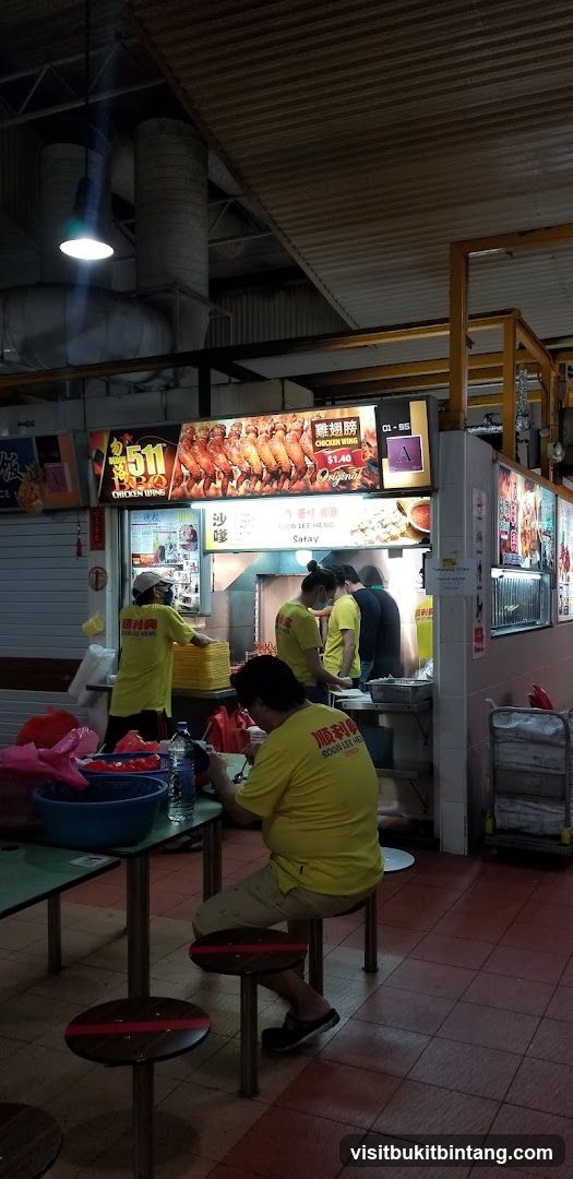 Food Stall with Chicken Wings and Satay