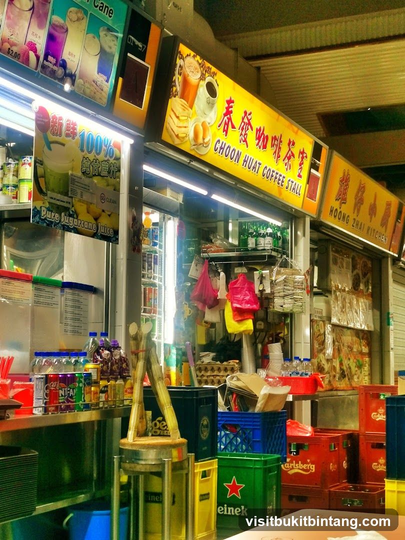 Food Stall with Drinks and Snacks
