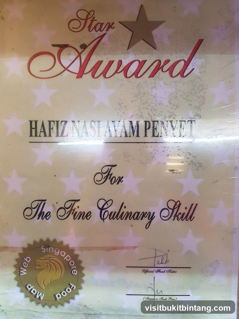 Star Award for Hafiz Nasi Ayam Penyet