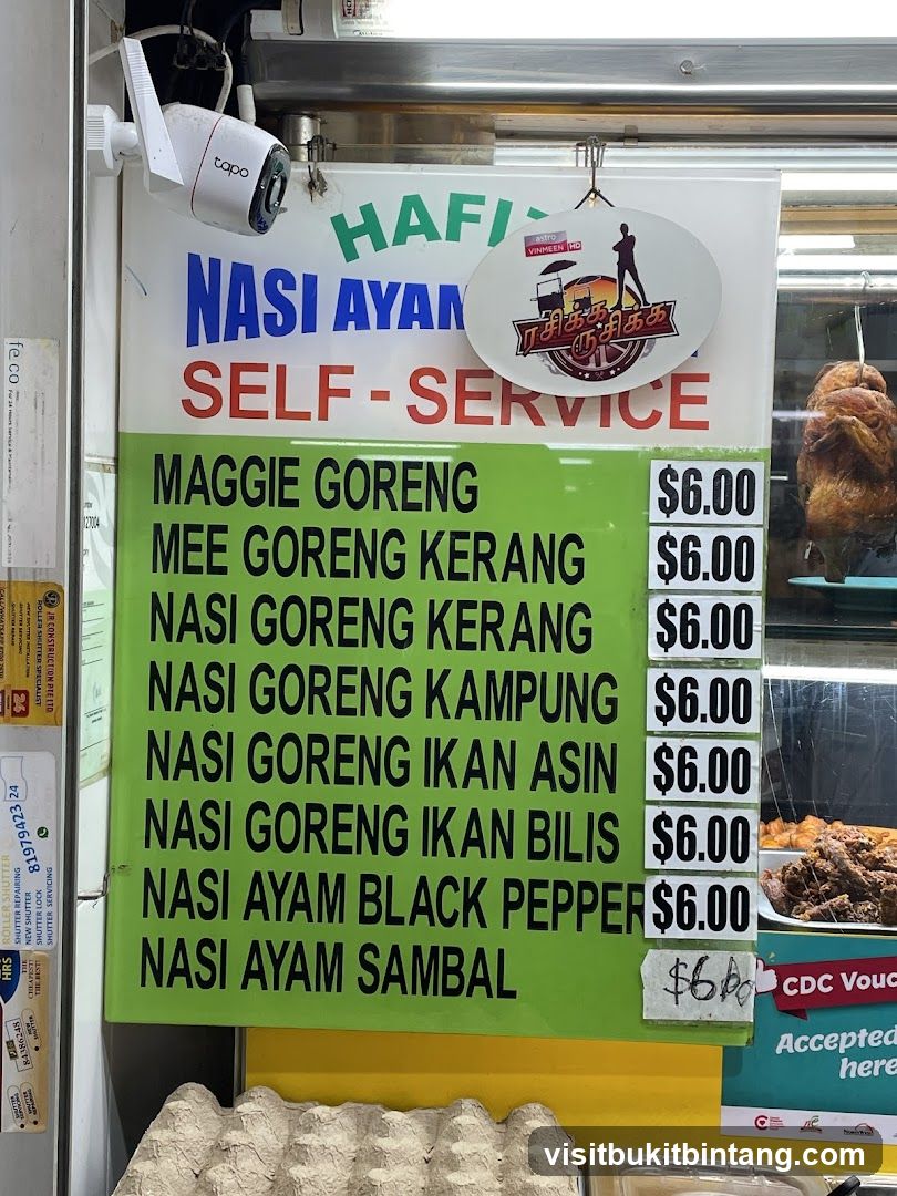 Hafi Nasi Ayam Self-Service Menu
