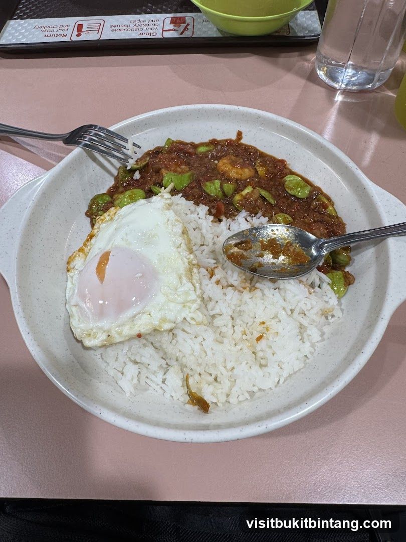 Rice with Stir-fried Petai and Fried Egg