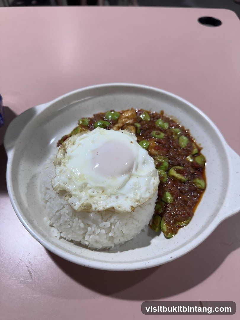 Petai Fried Rice with Fried Egg