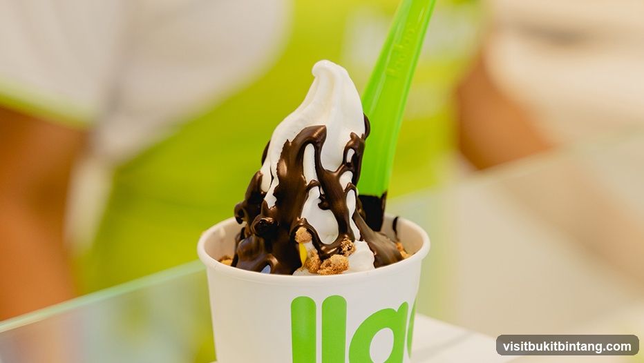 Frozen Yogurt with Chocolate Drizzle