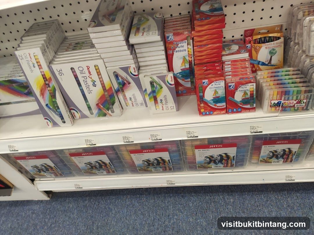 Art Supplies on Shelves