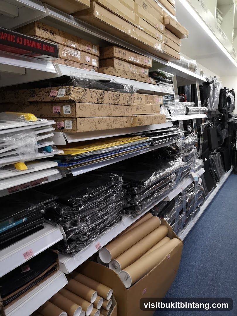 Art Supplies on Shelves