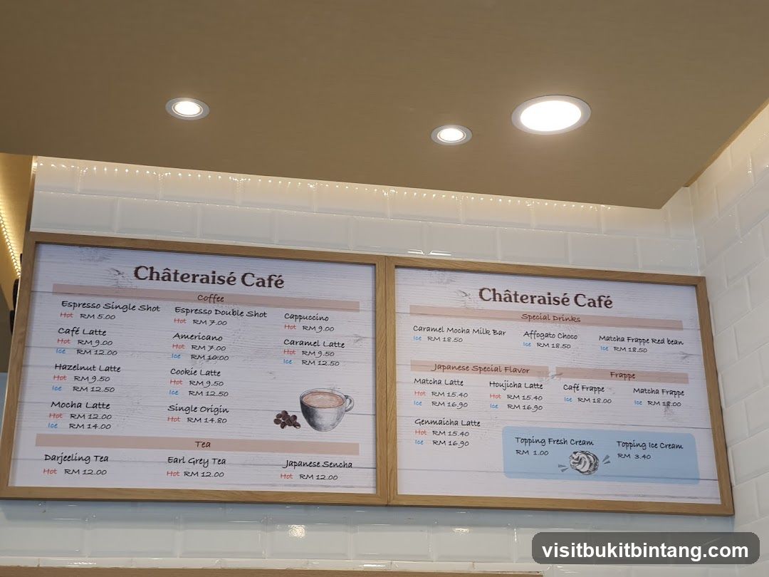 Châteraisé Café Menu