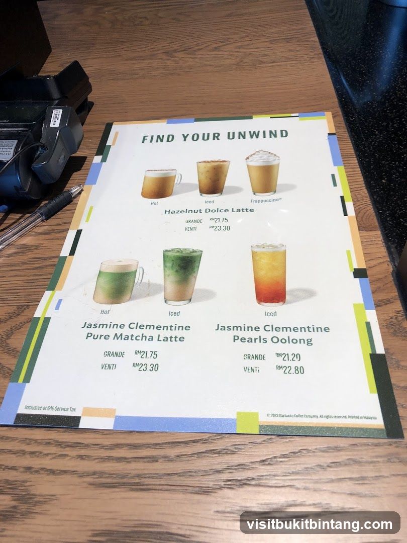 Starbucks Menu - Unwind Collection