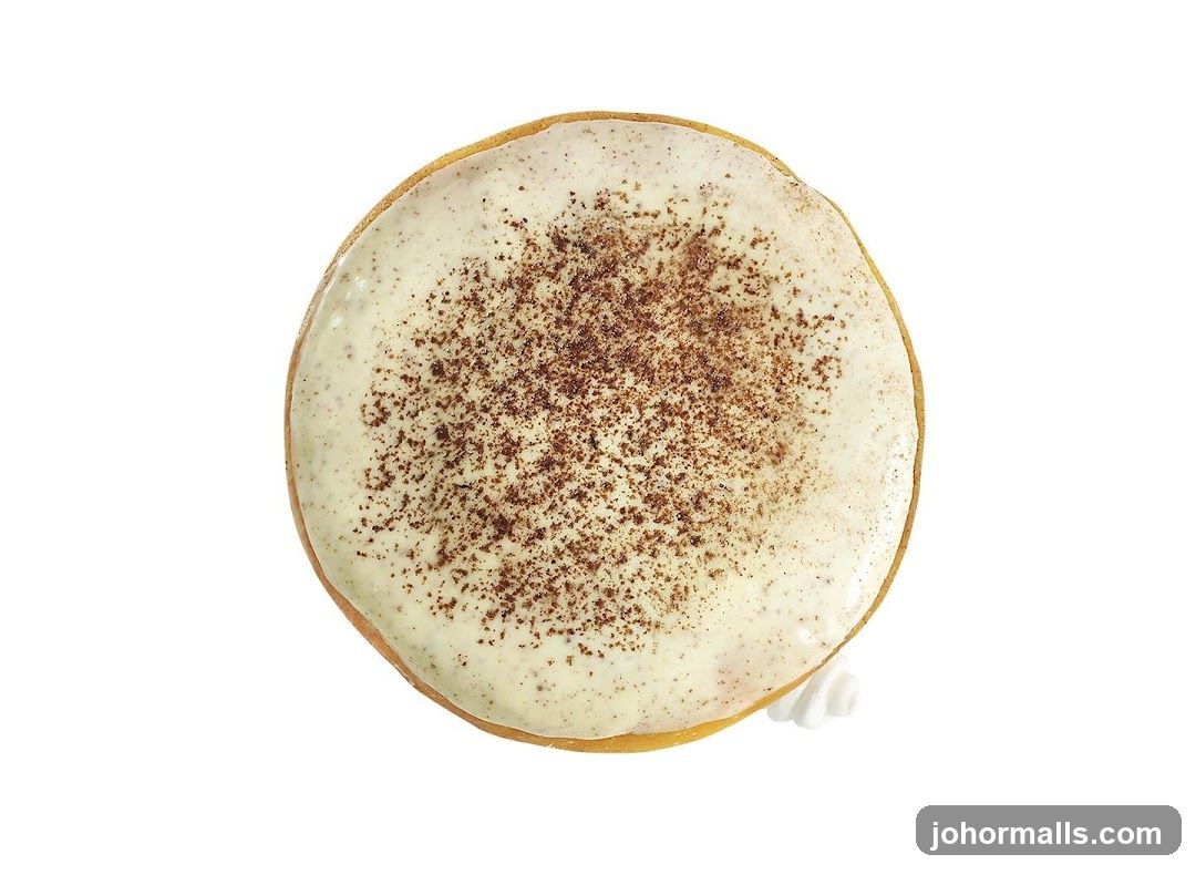 Donut with White Icing and Cinnamon