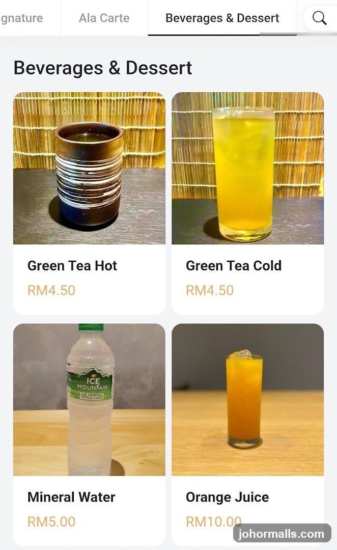 Beverages & Dessert Menu