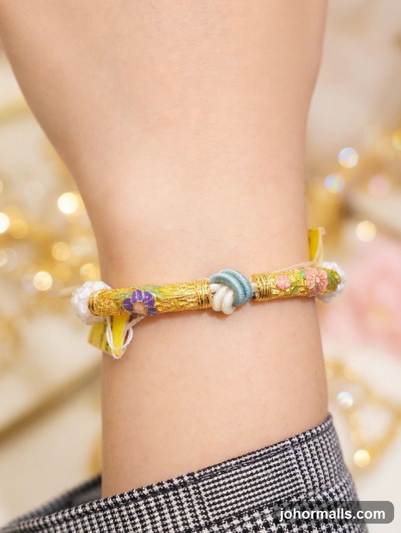 Gold Bracelet on Wrist