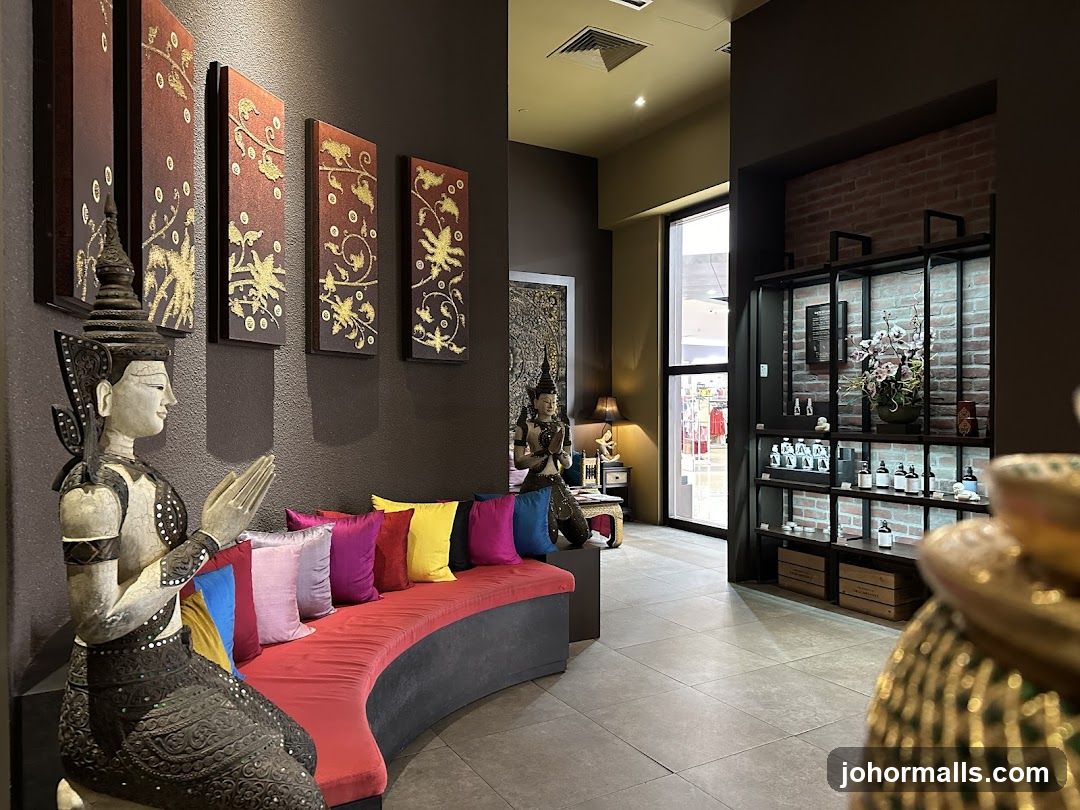 Interior of a Thai-themed retail space