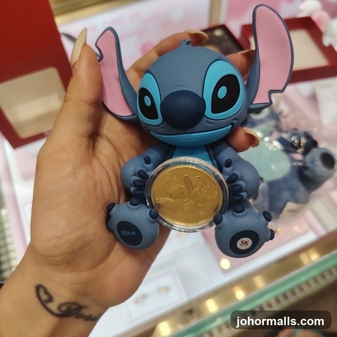 Stitch figurine with gold coin