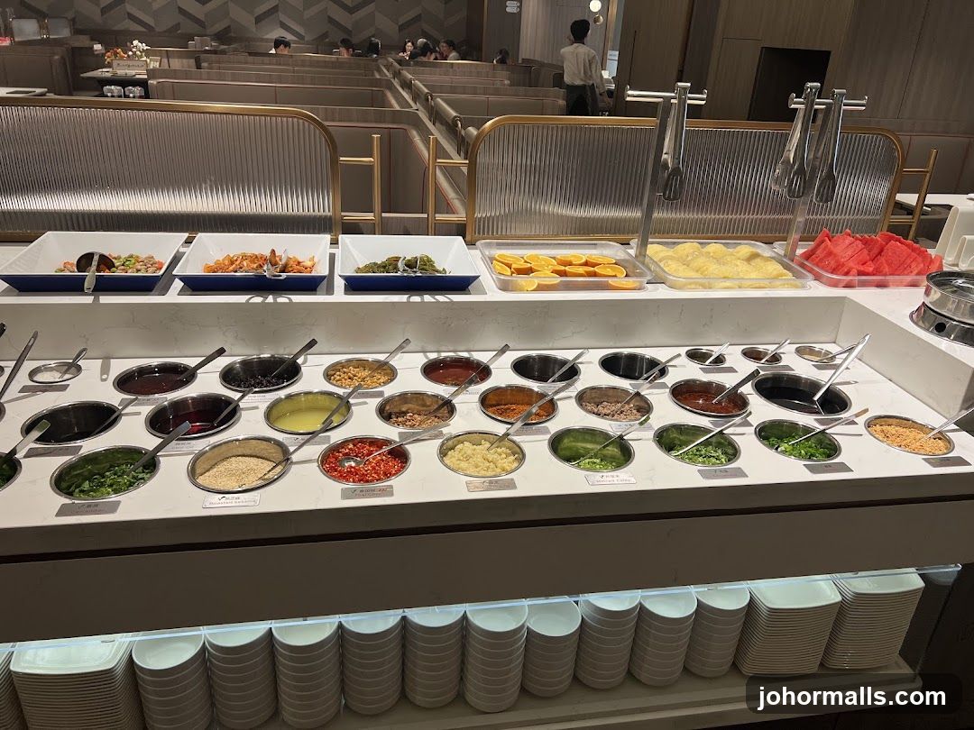 Buffet with various ingredients