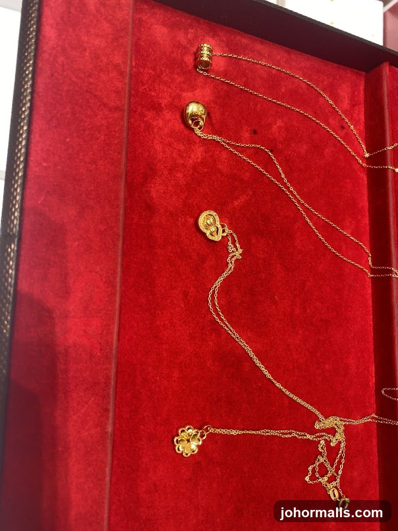 Gold Necklaces Display