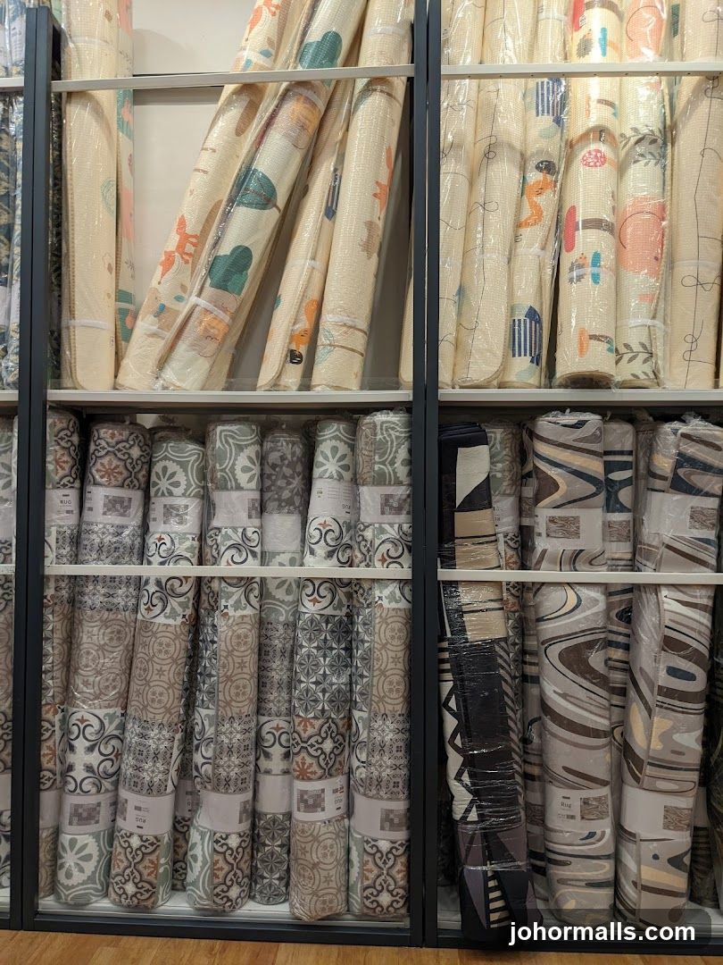 Rolled Rugs on Shelves