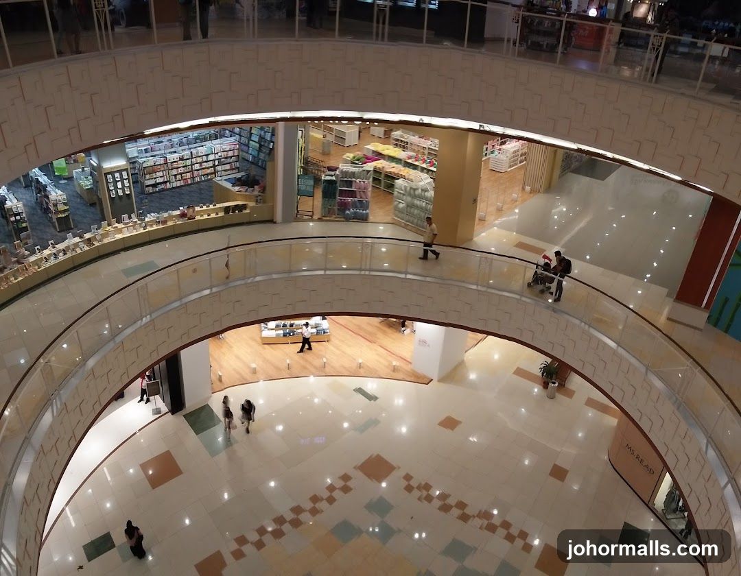 Interior of a multi-level shopping mall