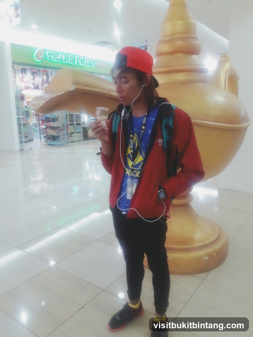 Person in shopping mall