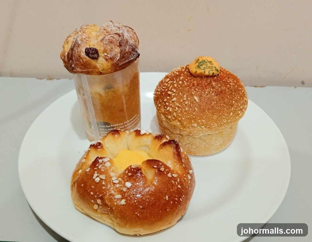Three Pastries on a Plate
