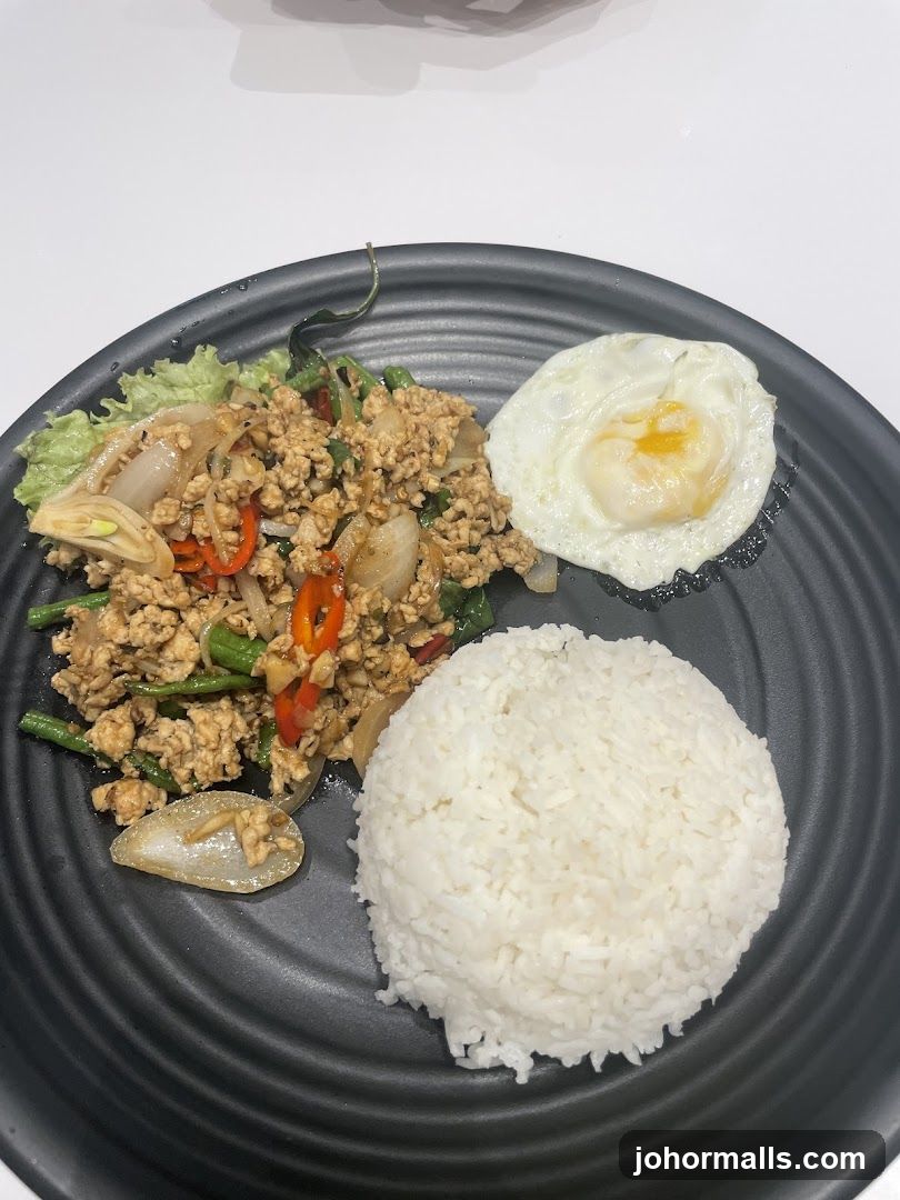 Thai Basil Chicken with Rice and Fried Egg