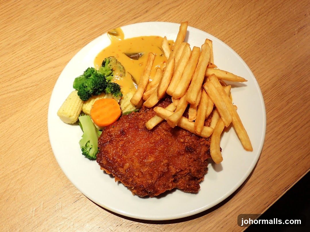 Fried Chicken with Fries and Vegetables