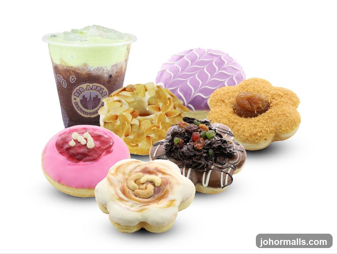 Assorted Donuts and Drink