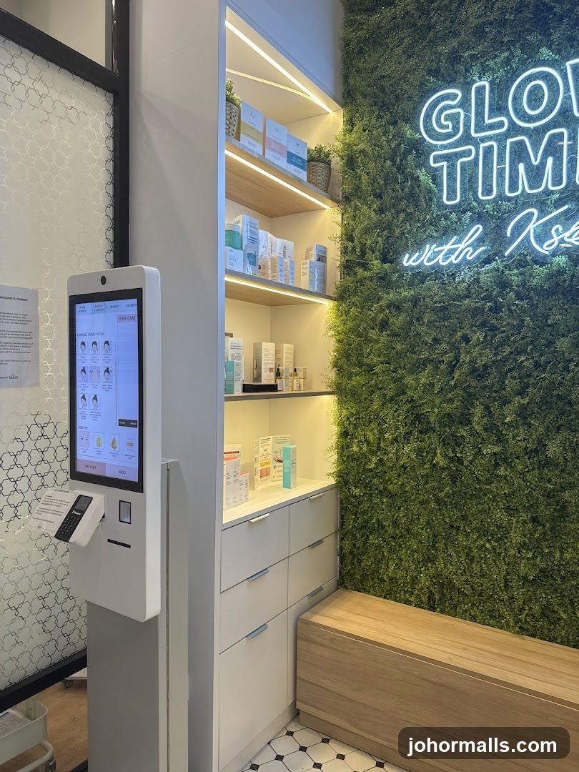Skincare products and interactive kiosk