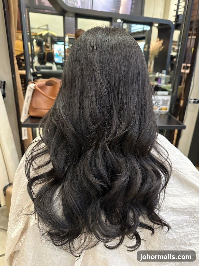 Woman with Dark Wavy Hair