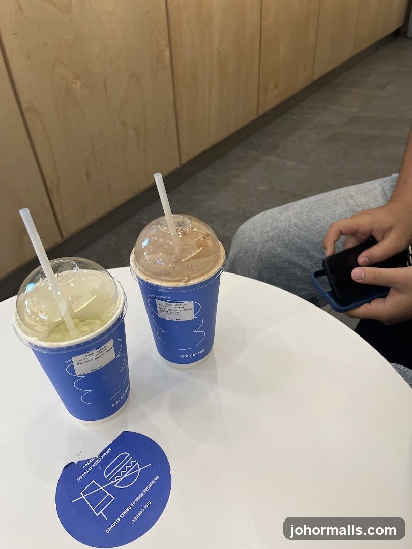 Two drinks on a table