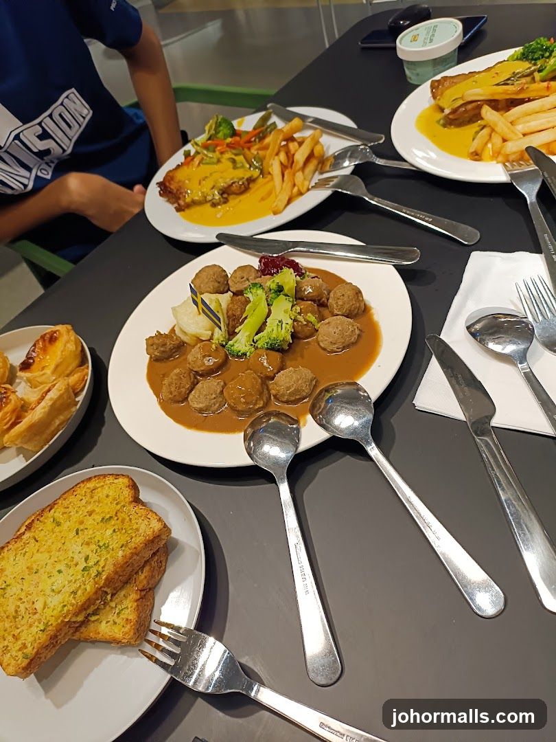 Table with food and cutlery